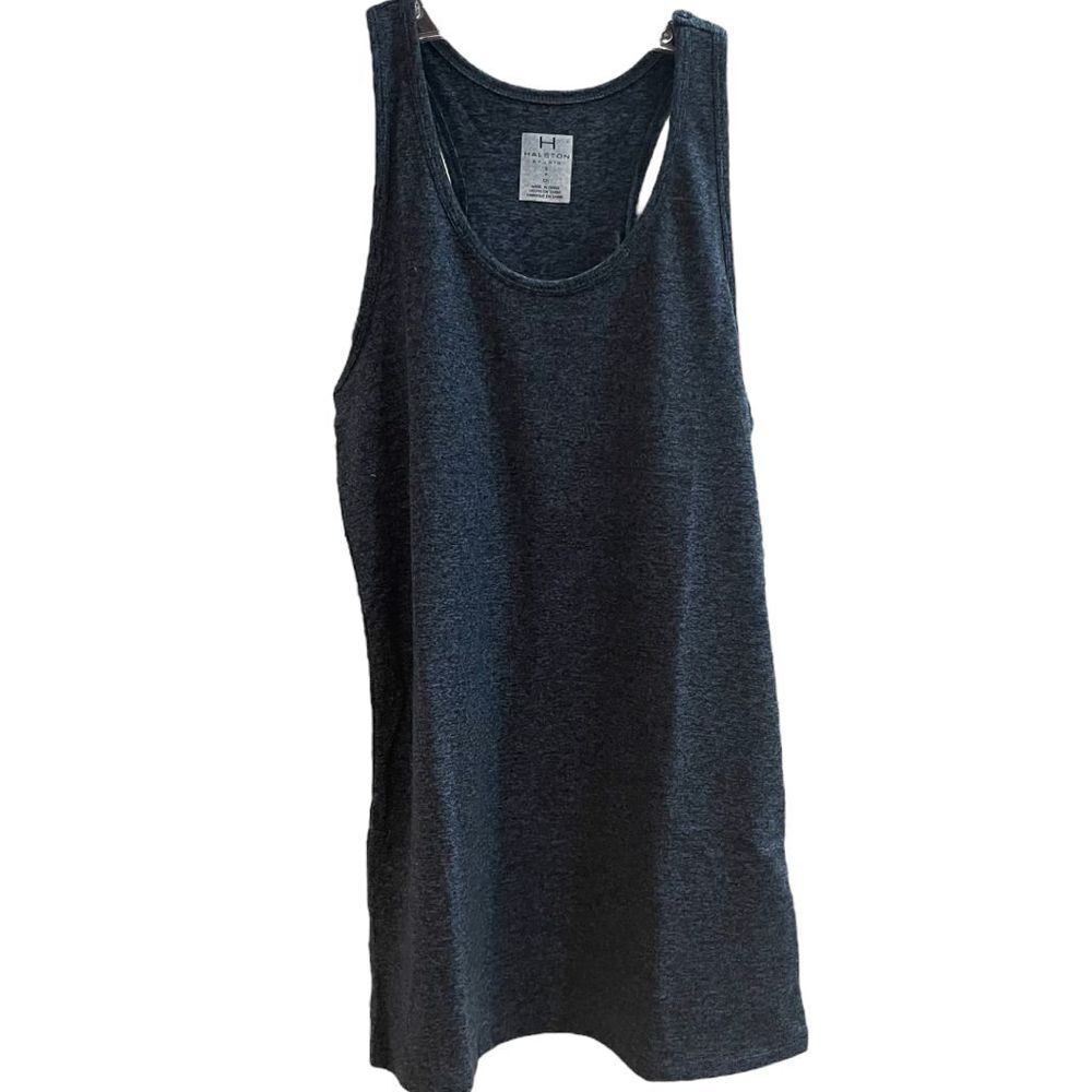 H by HALSTON STUDIO Women’s Top Tank Racer Back Riviera Marl Size Small NWT - Picture 2 of 4